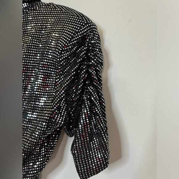 English Factory mirrorball silver sparkle romper with tie front - Picture 4 of 5